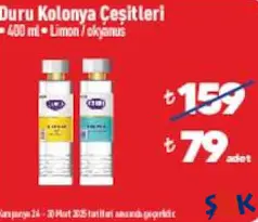 DURU KOLONYA ÇEŞİTLERİ 400 ML